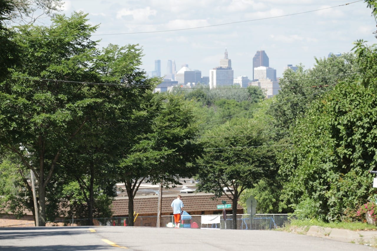 There’s an awesome view of Downtown Saint Paul, and behind it, Minneapolis, from Londin Lane.