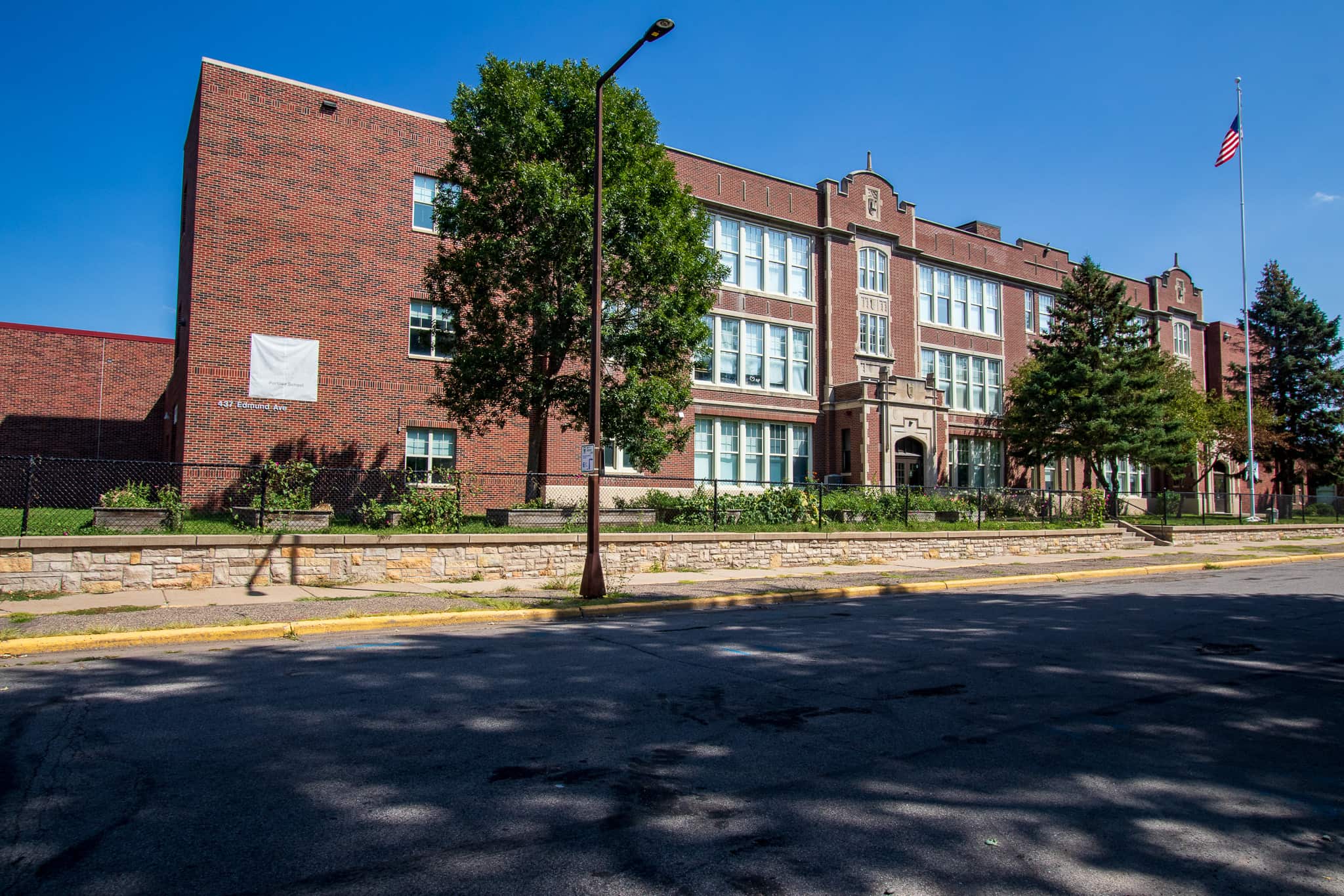 The front of Jackson elementary School on Edmund Avenue.