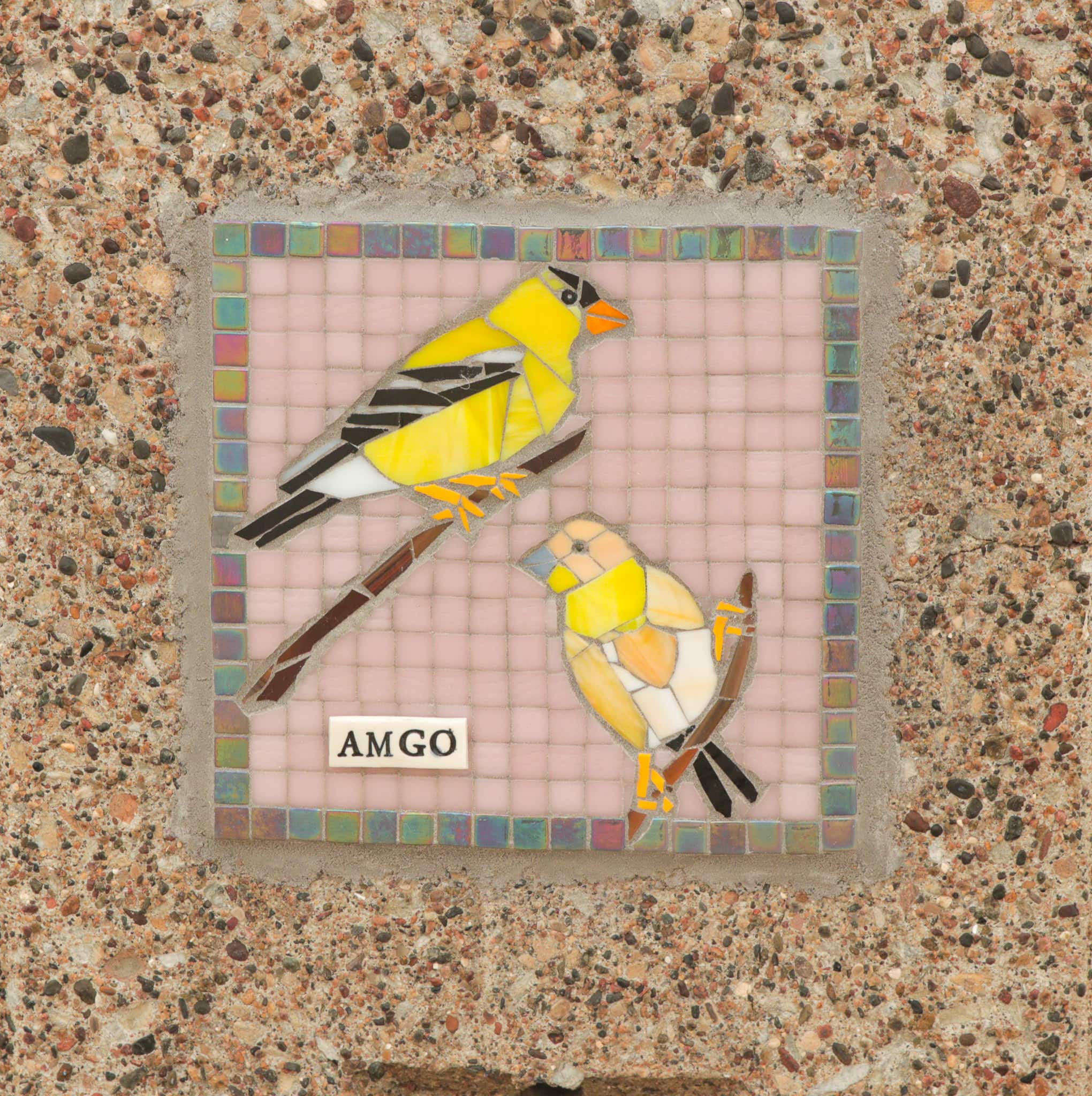 American goldfinch mosaic.