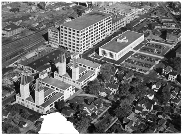 aerial view of several 3M buildings